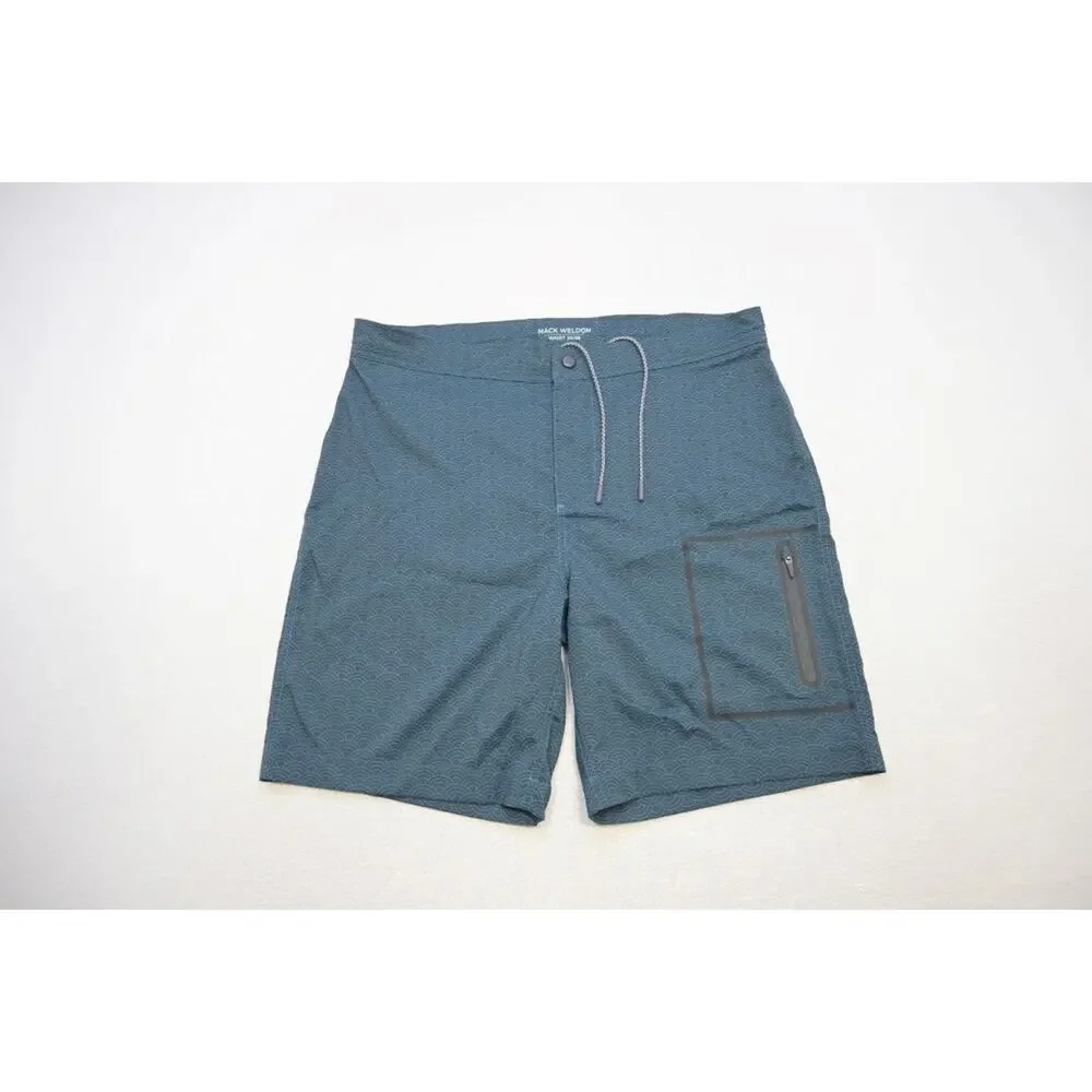 Mack Weldon Hybrid Stretch Board Shorts Geo Cargo Athletic Water Swim Mens Sz 36
